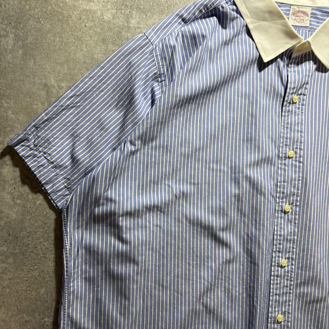 Brooks Brothers USA製 半袖オックスフォード　ストライプシャツ