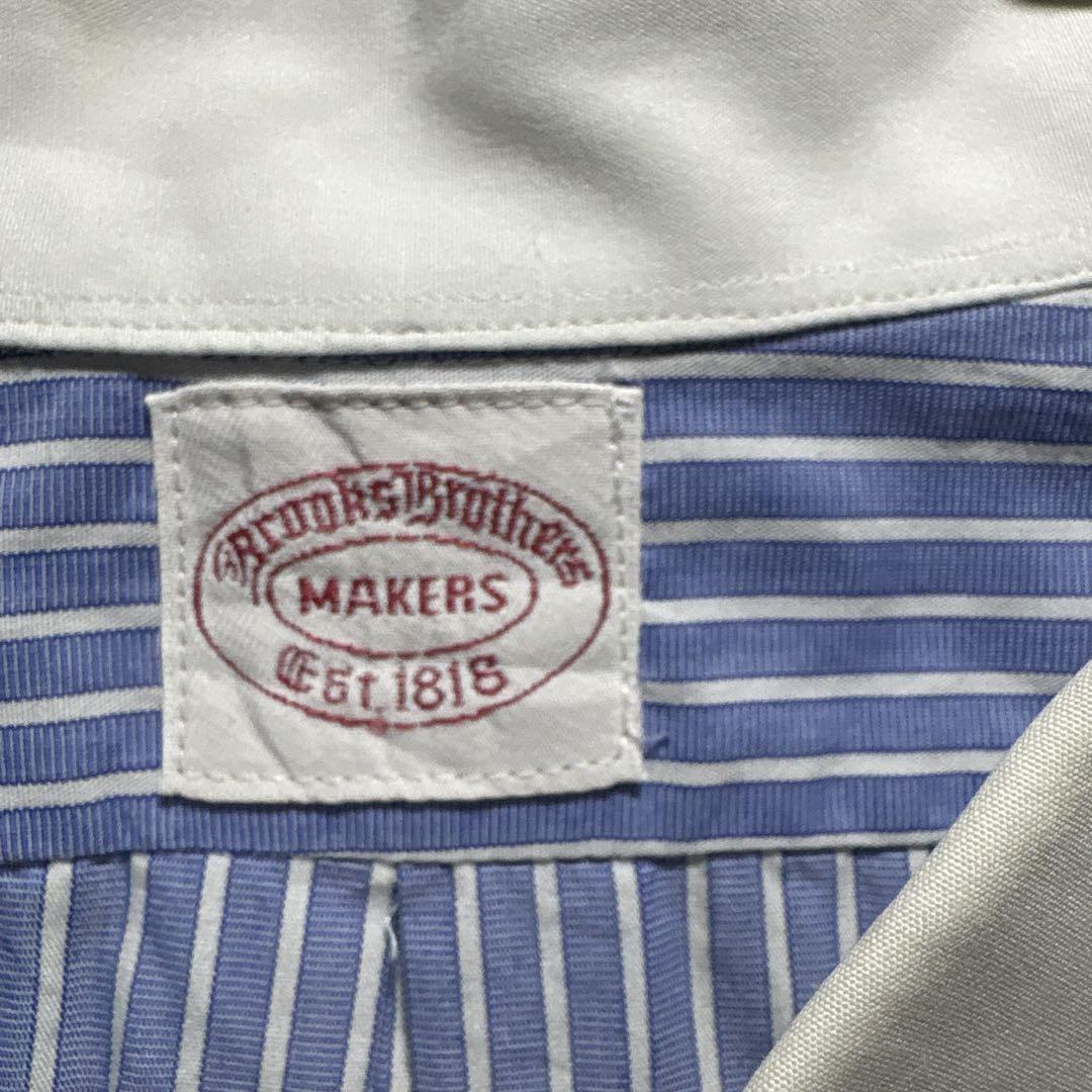 Brooks Brothers USA製 半袖オックスフォード　ストライプシャツ