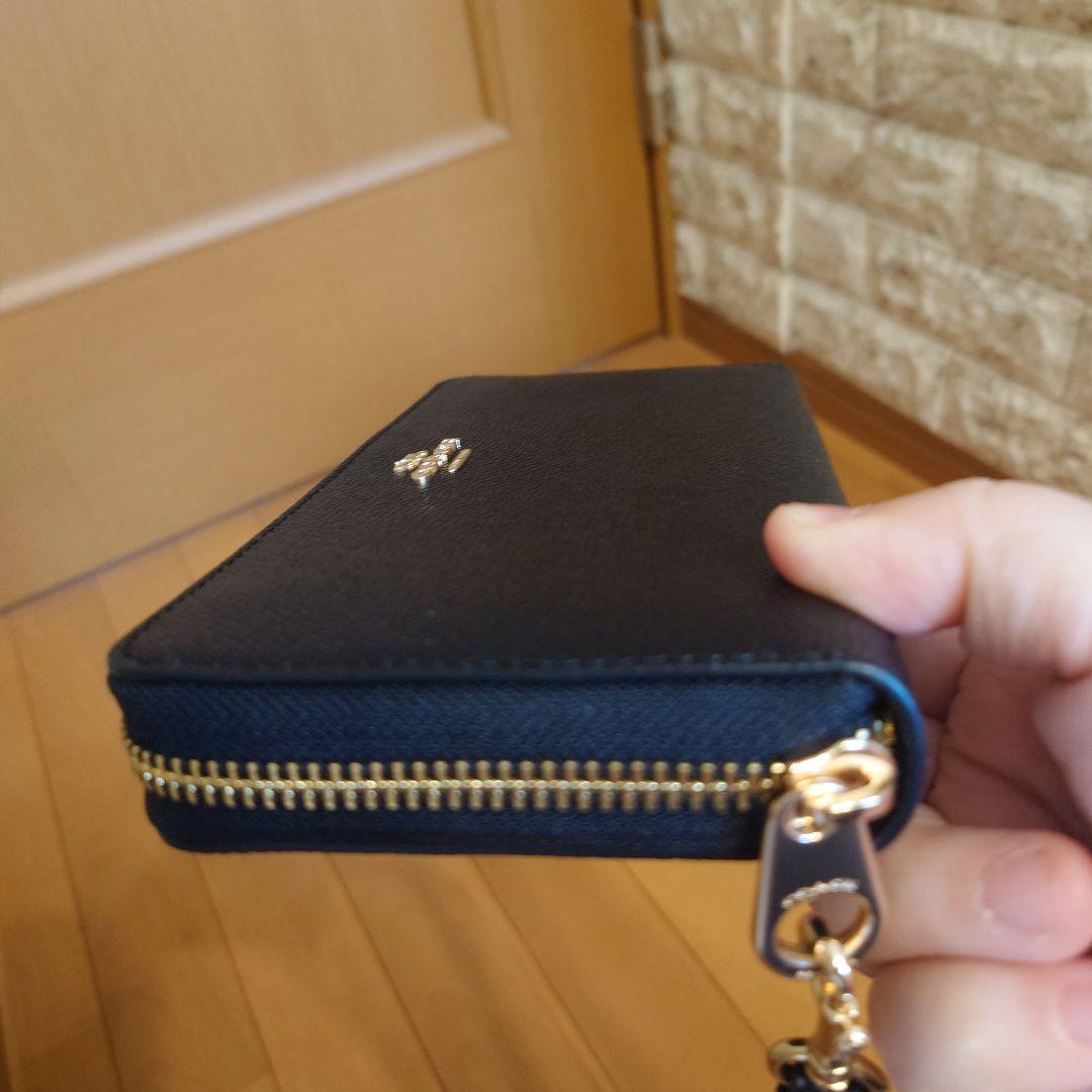 【新品未使用】COACH　コーチ　C3441　長財布　ストラップ付き　ブラック