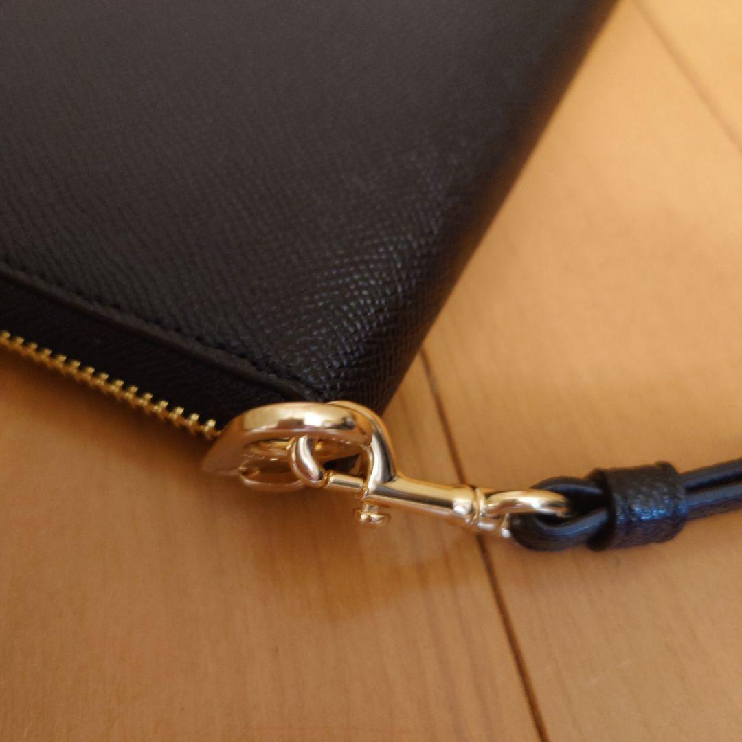 【新品未使用】COACH　コーチ　C3441　長財布　ストラップ付き　ブラック