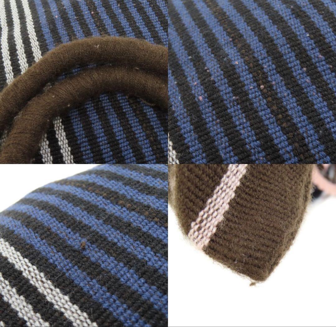 MARNI ストライプニットバッグ 新品未使用 marni ニットバッグ トートバッグ ブルー ストライプ