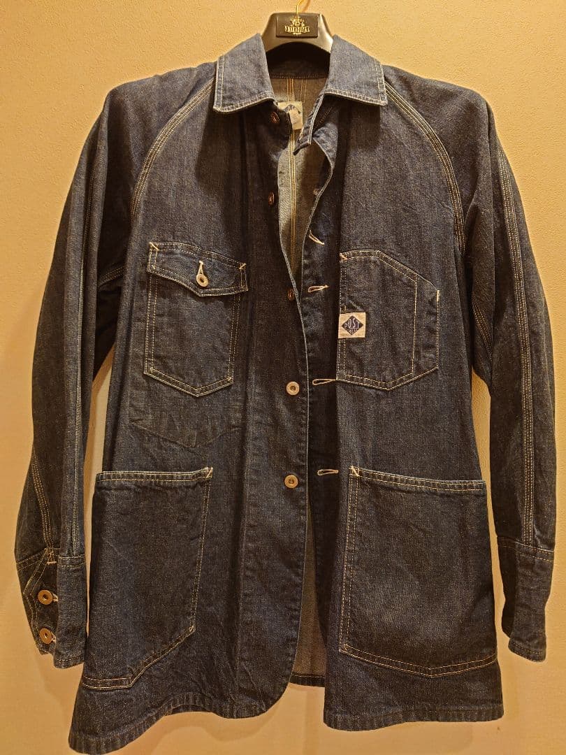 ポストオーバーオールズ デニム カバーオール チンストラップ付