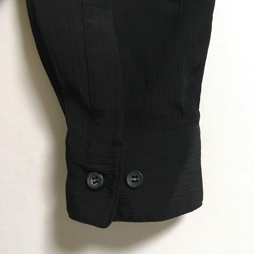 レアデザイン 古着 刺繍 楊柳 アシンメトリー バンドカラー ポリシャツ 赤 黒