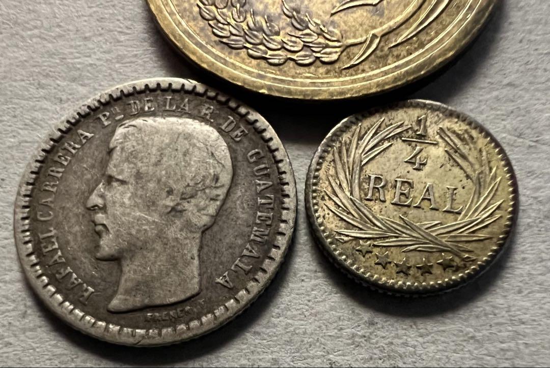 1894年グアテマラ1/4 REAL銀貨1863年 銀貨 2枚セット - メルカリ