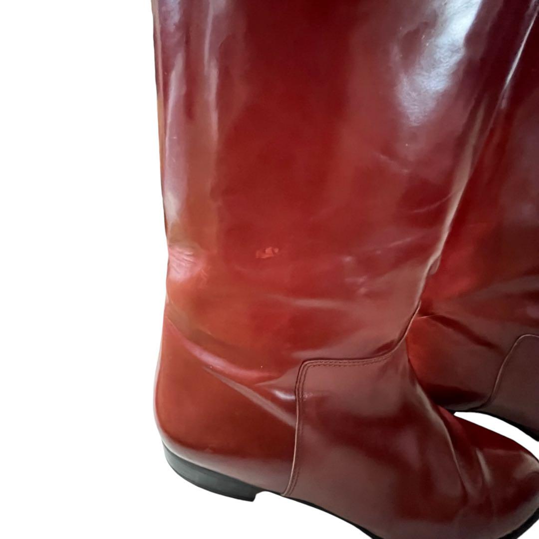 PRADA プラダ ロングブーツ 37 1/2 ブラウン レザー