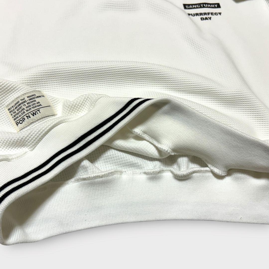 新品 PWCIRCULUS Lサイズ やわらかワッフル生地 ハーフジップポロ