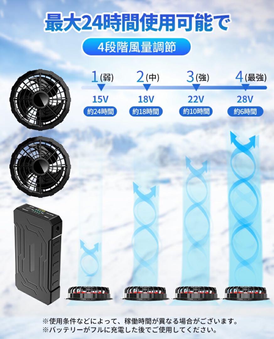 空調作業服専用 ファンバッテリーセット 30000mAh 24V 高出力