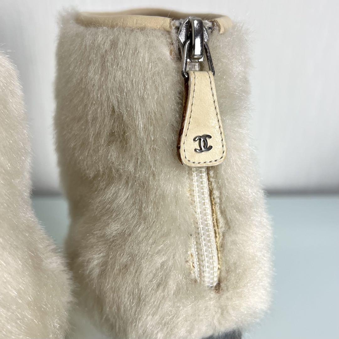 良品』CHANEL シャネルアンクルブーツボア レディース35 1/2