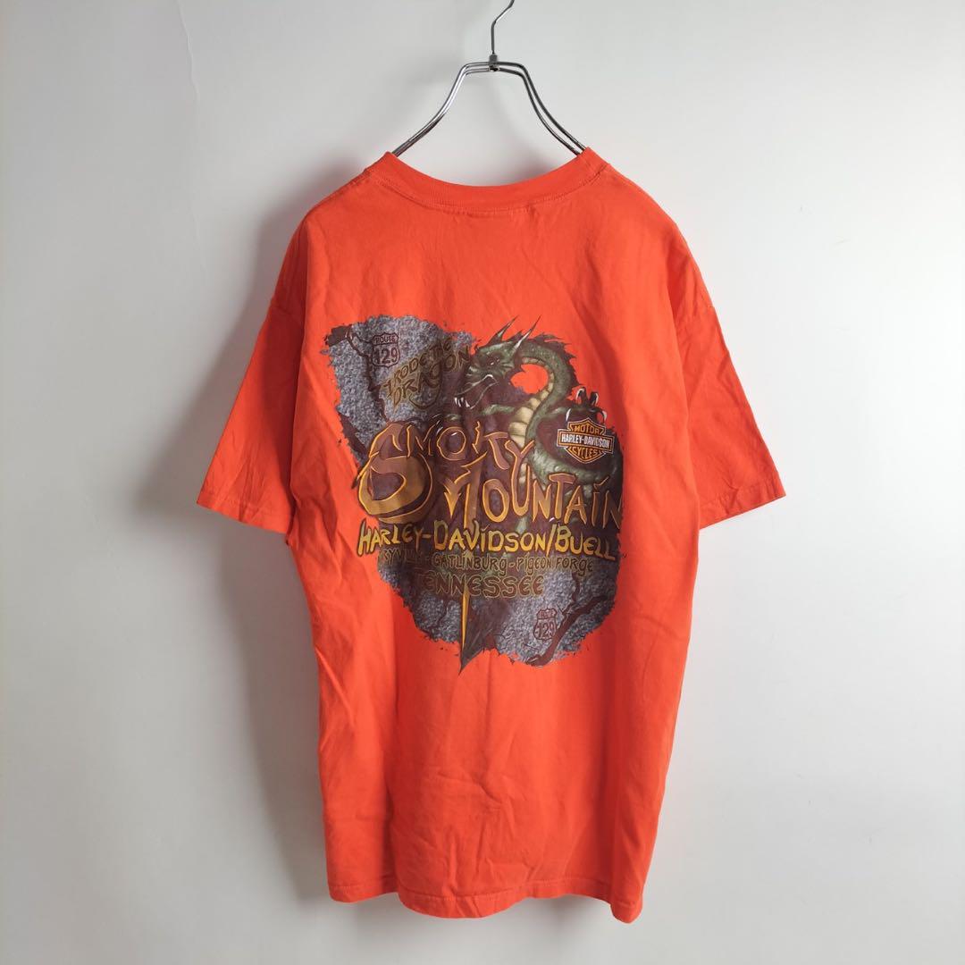 USA製 Harley-Davidso doragon 龍 ドラゴン Tシャツ