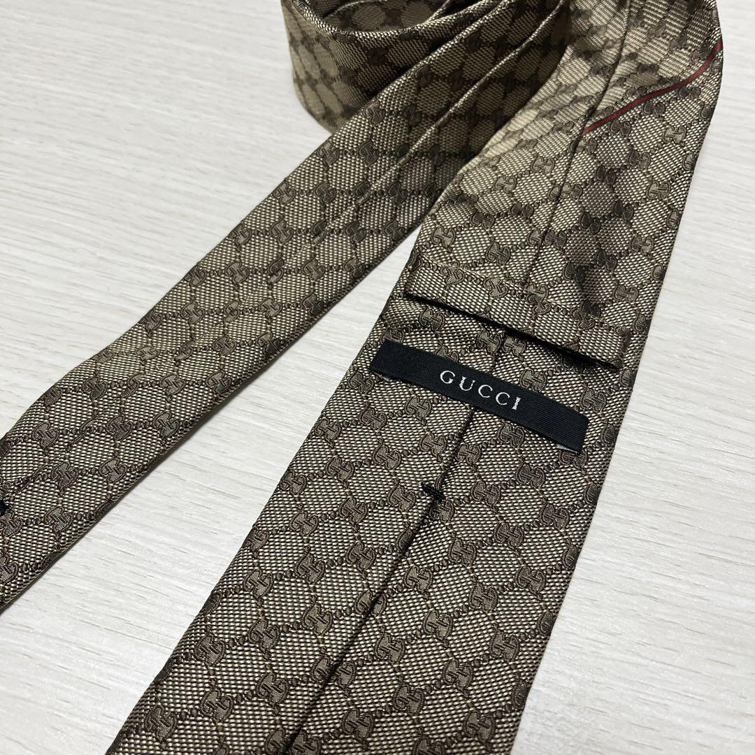 美品⭐️GUCCI グッチ ネクタイ シルク GG柄 総柄 ロゴ