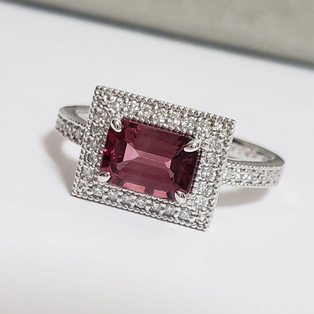 最安値 新品☆ PTピンクトルマリン 1.02ct ワインカラー 13号 画像13