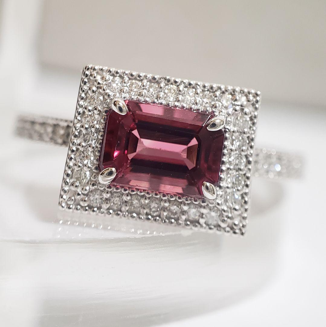 最安値 新品☆ PTピンクトルマリン 1.02ct ワインカラー 13号 画像7