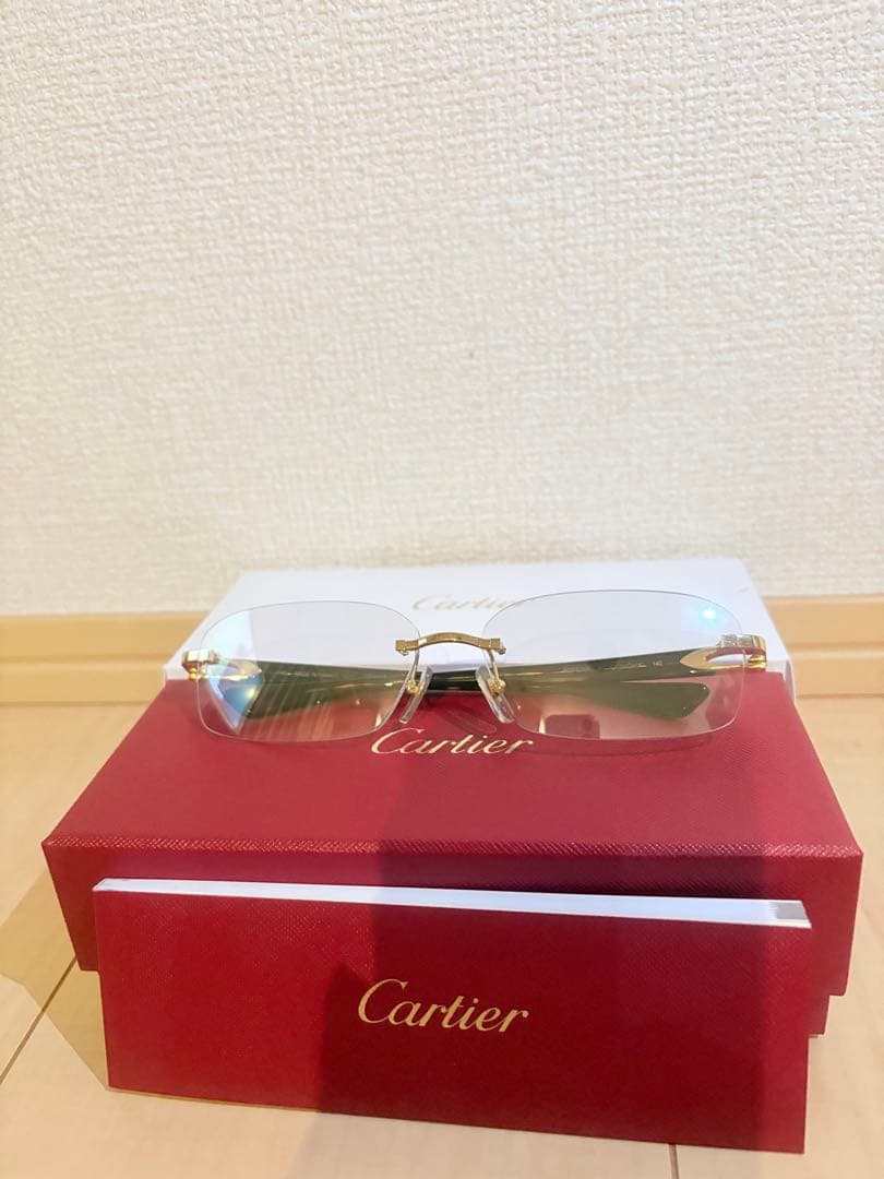 Cartier カルティエ メガネ ゴールド×ダークブラウン
