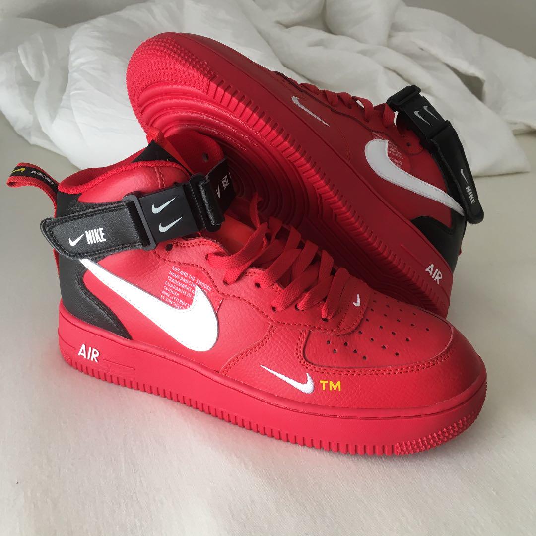 air force 1 utility mid red