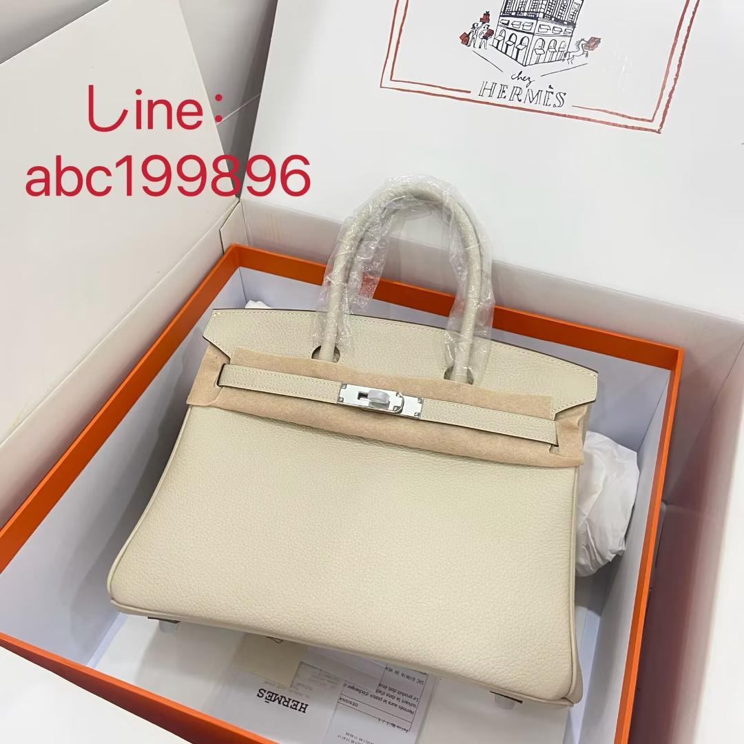 HERMES ベージュ レザーハンドバッグバッグ