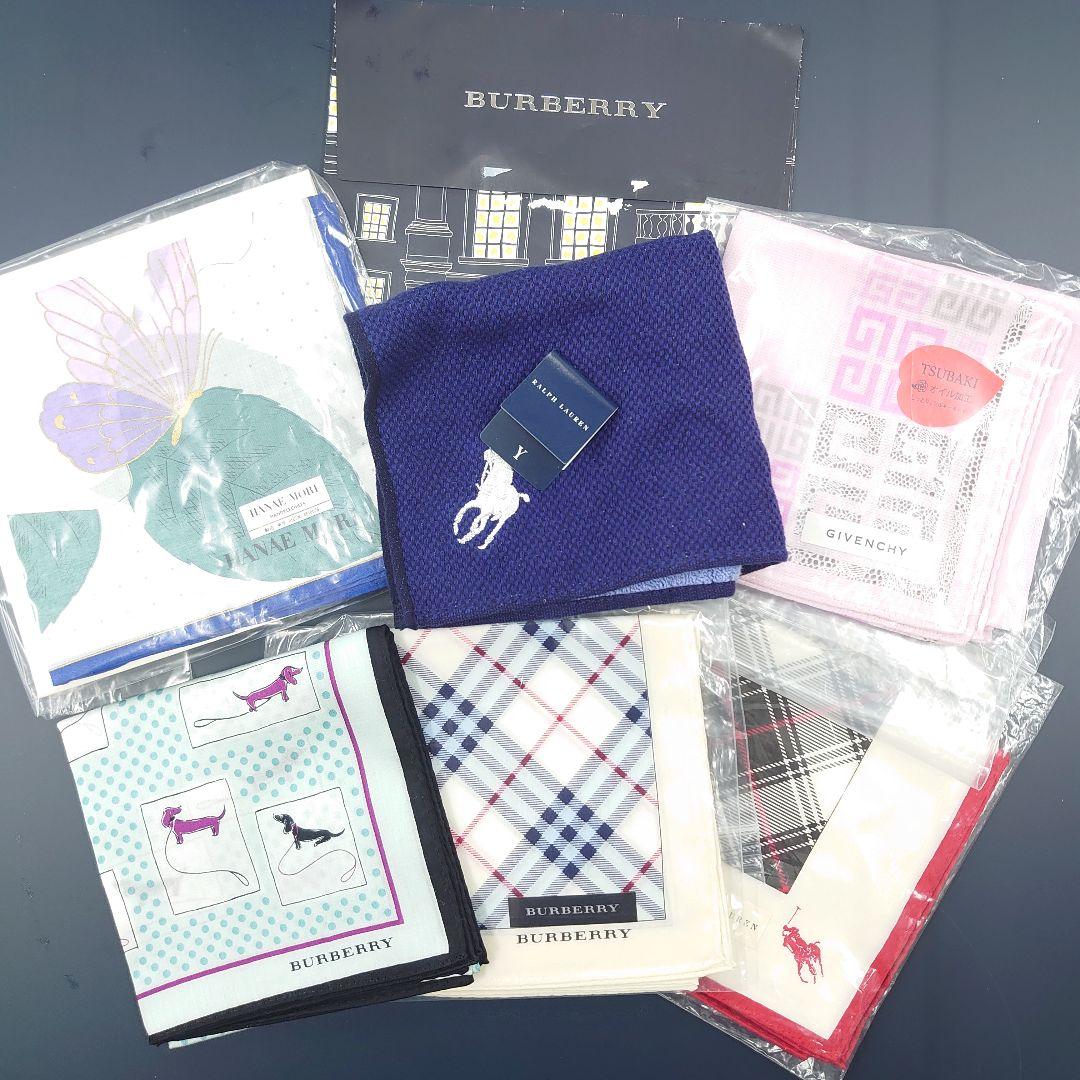 BURBERRY GIVENCHY ラルフローレン モリハナエ ハンカチ6点、