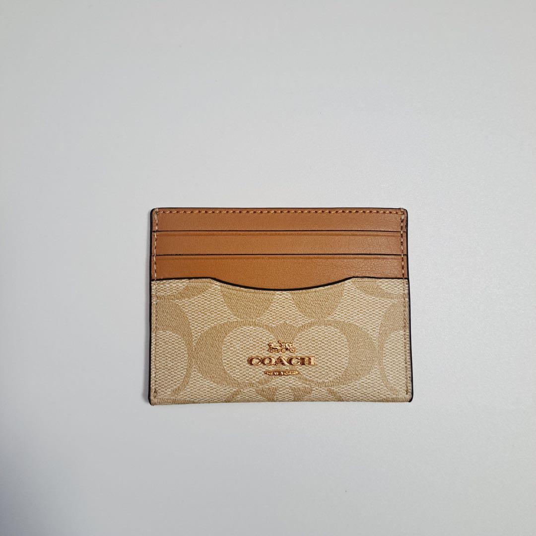 【新品】COACH コーチ カードケース ベージュ/ブラウン