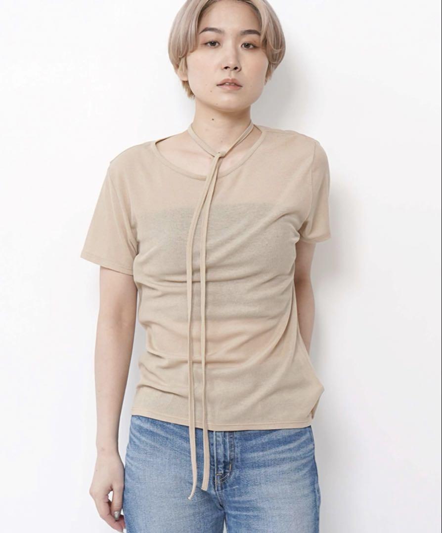 トップス tu es mon tresor choker tshirt Beige tu es mon tresor Choker Tshirt yo biotop