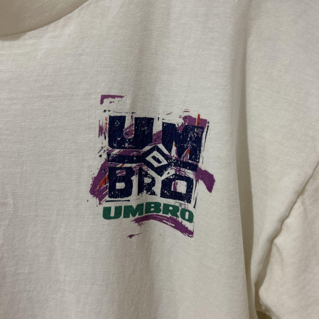 旧ロゴ 00s Y2K アンブロ UMBRO ホワイト ロゴ Tシャツ - メルカリ