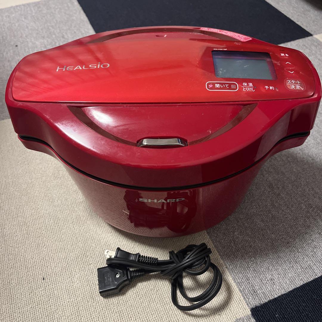 SHARP HEALSIO 赤 電気圧力鍋 付属品あり KN-HW16F-R - メルカリ