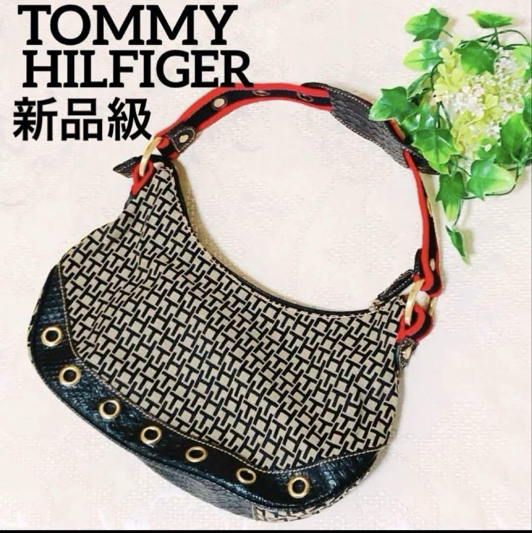 新品級 トミーヒルフィガー ショルダーバック 本革 ワン