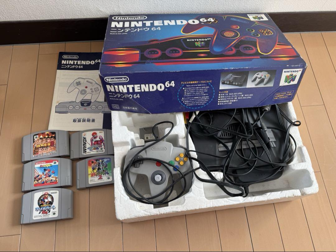 Nintendo64本体＋ソフト6本セット】箱・説明書付き／動作未確認その他機種