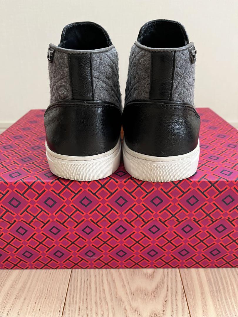 Tory Burch サイドゴアブーツ グレー ウール風生地 25.5cm