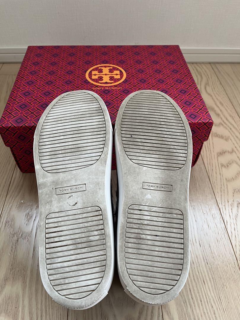 Tory Burch サイドゴアブーツ グレー ウール風生地 25.5cm