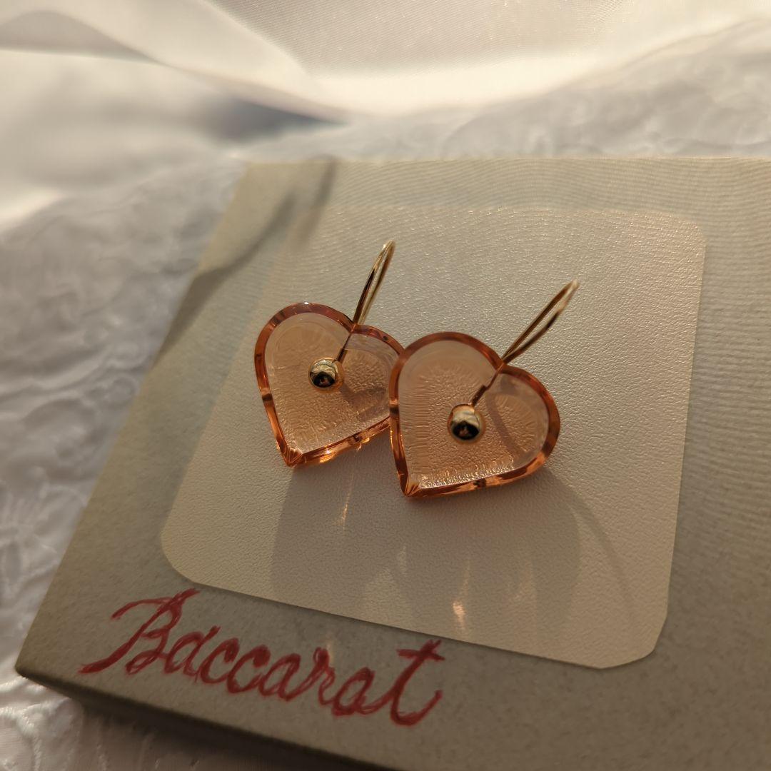 バカラピアス　アラフォリ Baccarat　サファイア硝子　18K