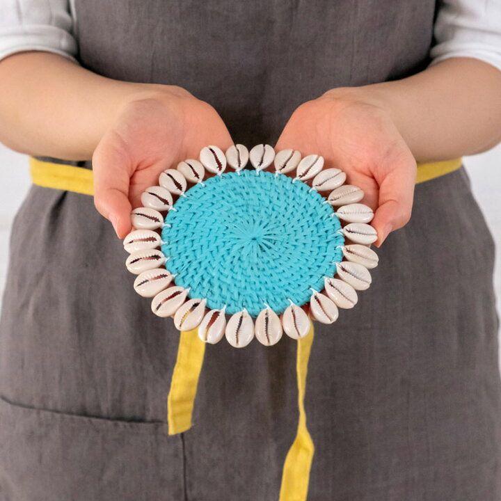シーグラス シェル ランチョンマット コースター セット