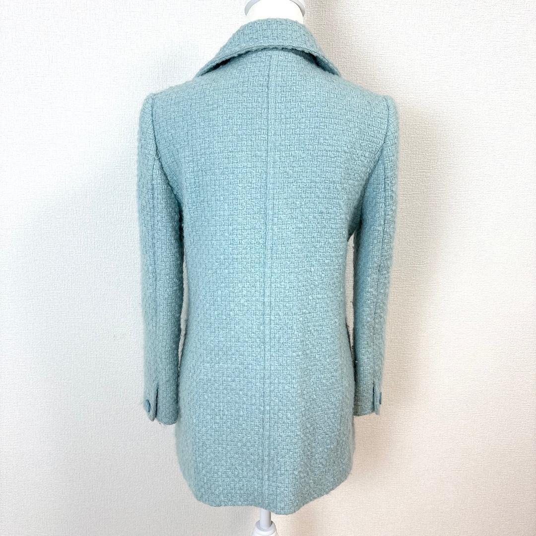 Harrods ハロッズ ウールショートコート 日本製 2 パステルブルー Harrods ハロッズ ウールショートコート 日本製 2 パステルブルー
