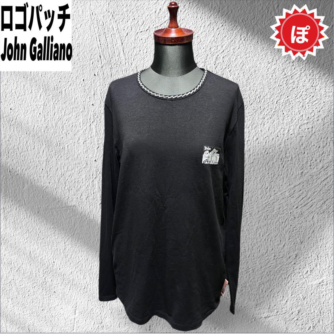 ✅John Galliano logo patch L/S tee black 7,740円