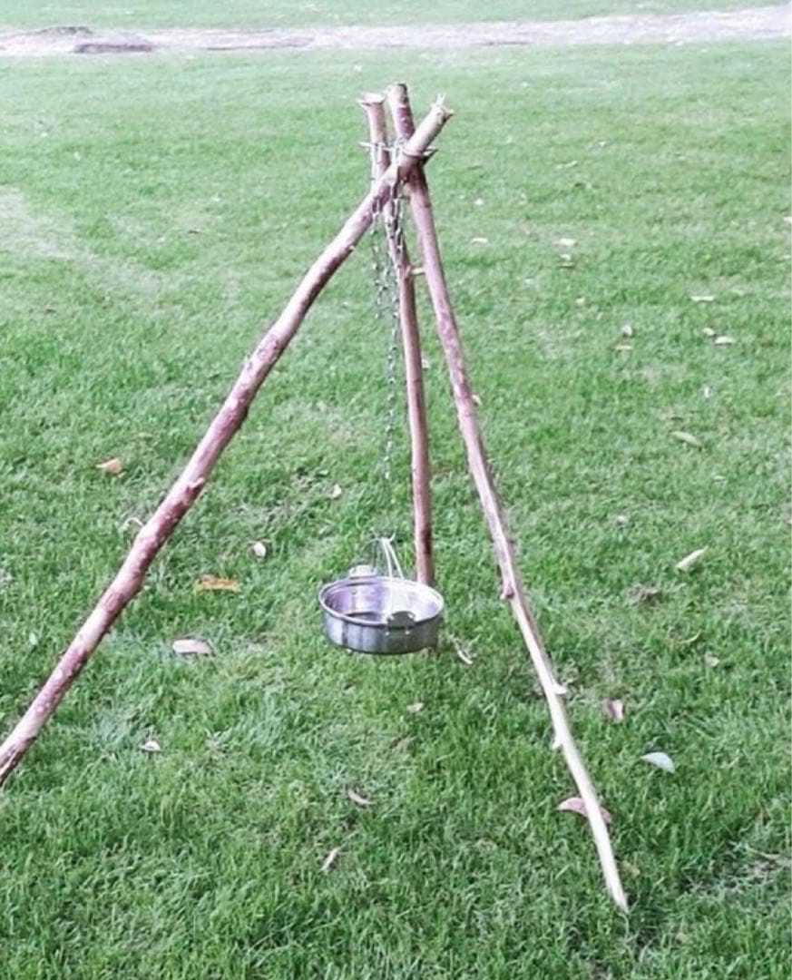Tripod Ring Chain Hook Bonfire Tripod Bonfire Stand Camp Outdoor