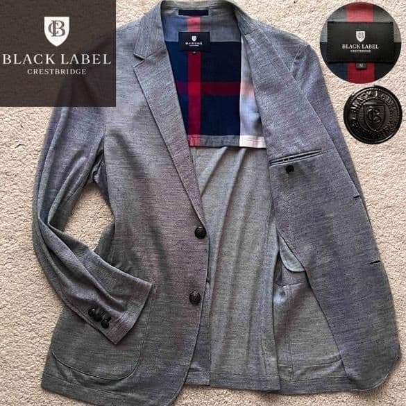 ✨希少✨ブラックレーベルクレストブリッジ ジャケット 麻 刻印 ノバチェック M
