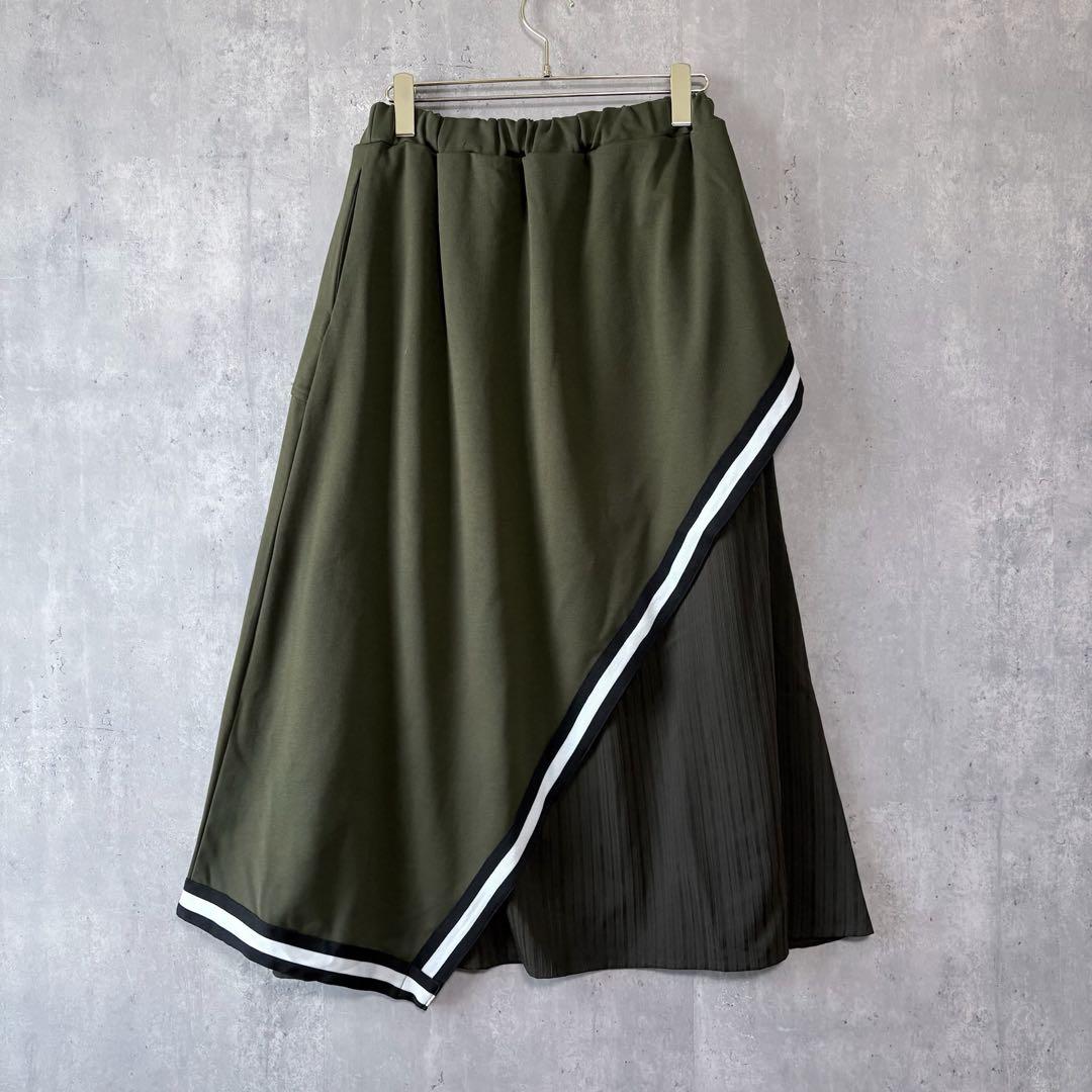 【新品タグ付】WHITE ホワイト　ジャージ＆レイシーピケラップスカート　フリー