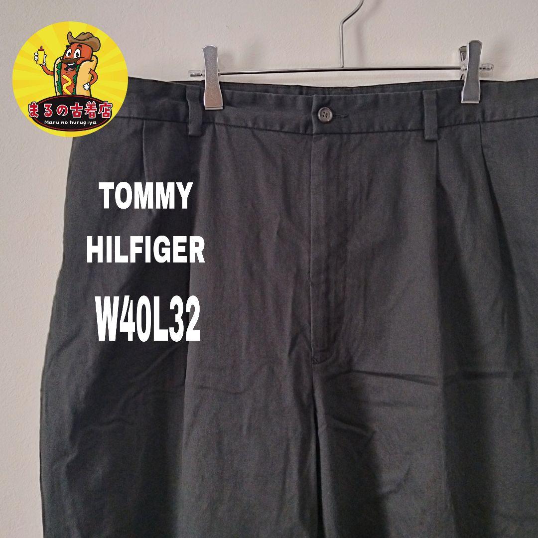 usa古着 TOMMYHILFIGER チノパン　W40L32　ブラック