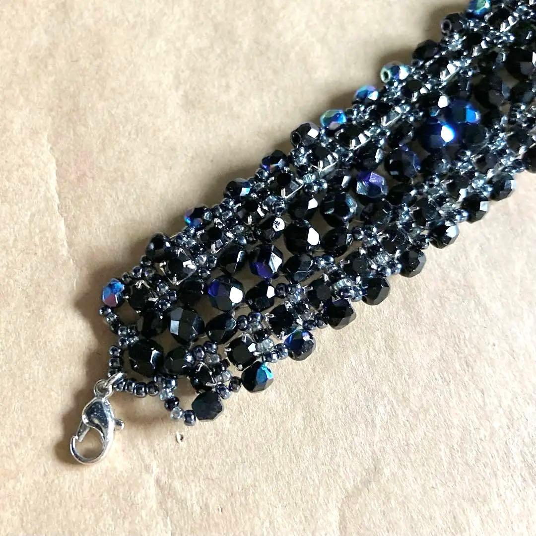 即納 スワロフスキーダイヤレーン使用ブレスレット 黒 revecap.com