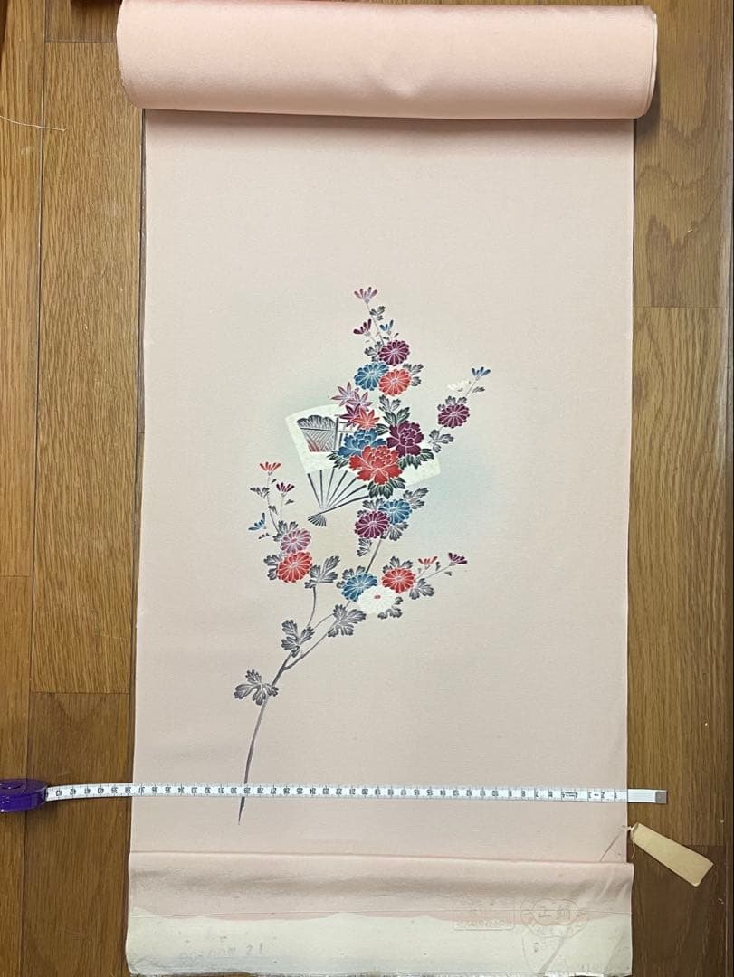 正絹　反物　赤　紫　ピンク　8点　まとめ売り　中国刺繍　大丸　堅牢染