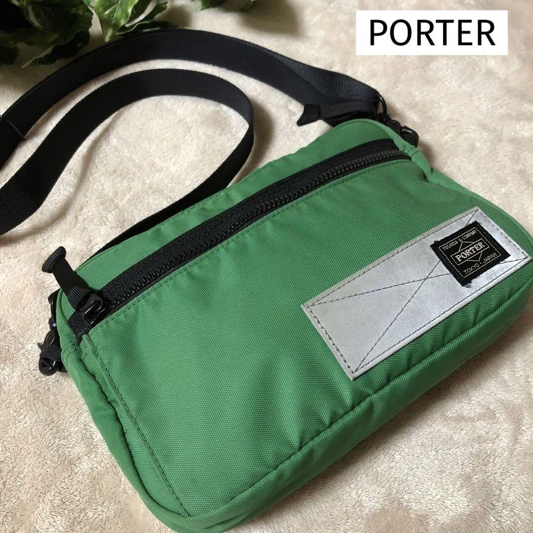 美品　PORTER ポーター　レイズ　ショルダーバッグ　グリーン　吉田カバン