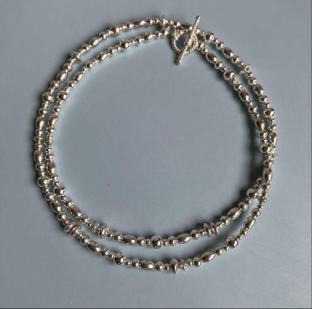 ＼半額SALE／ シルバー925ビーズづくしのネックレス46cmシャイニー メルカリ - アクセサリー