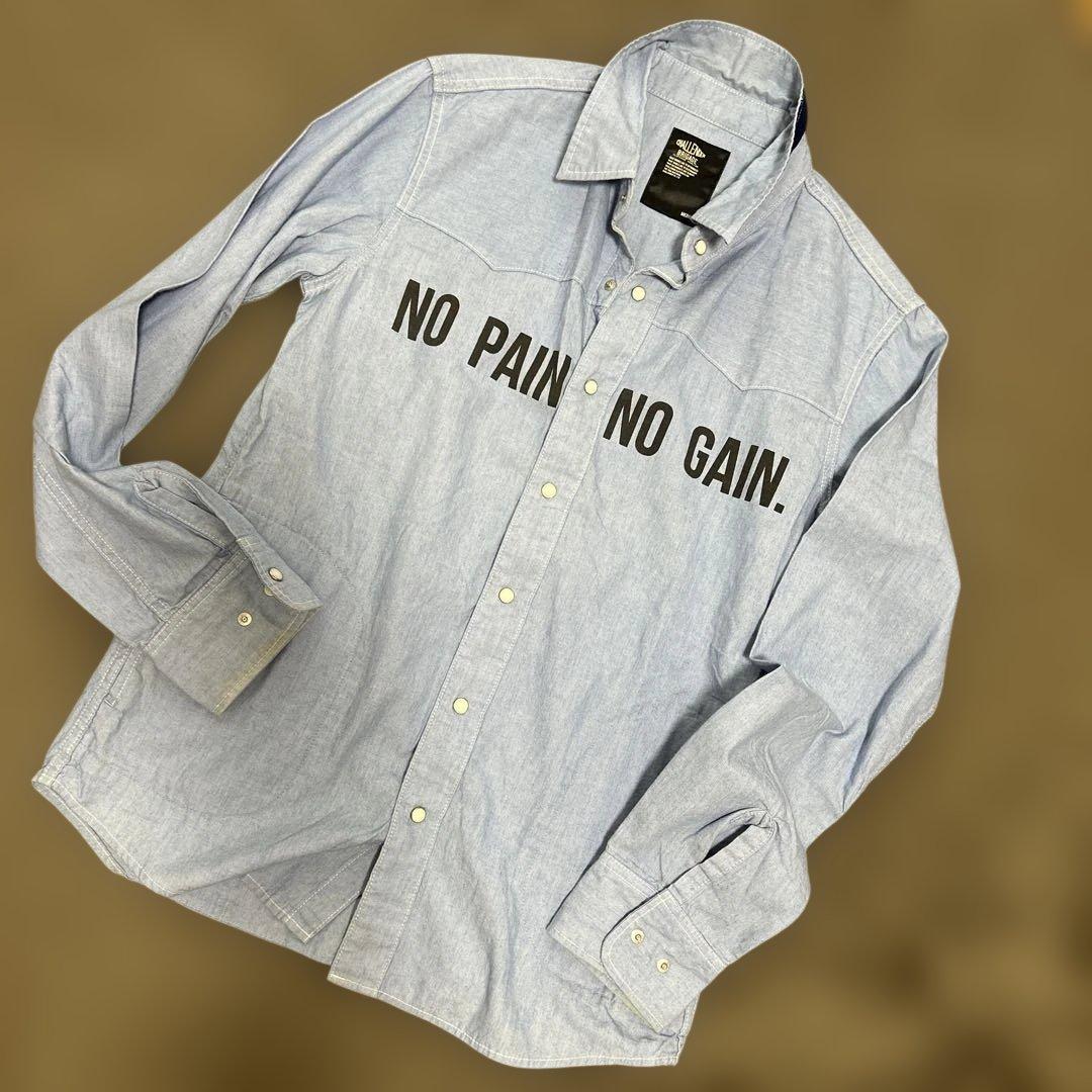 チャレンジャー NO PAIN NO GAIN シャンブレー シャツ