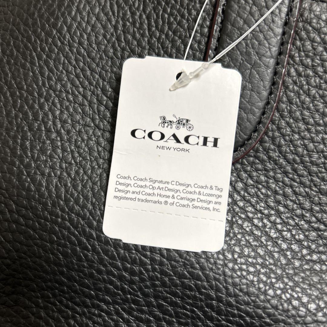 COACHブラック レザー ビジネスバッグ