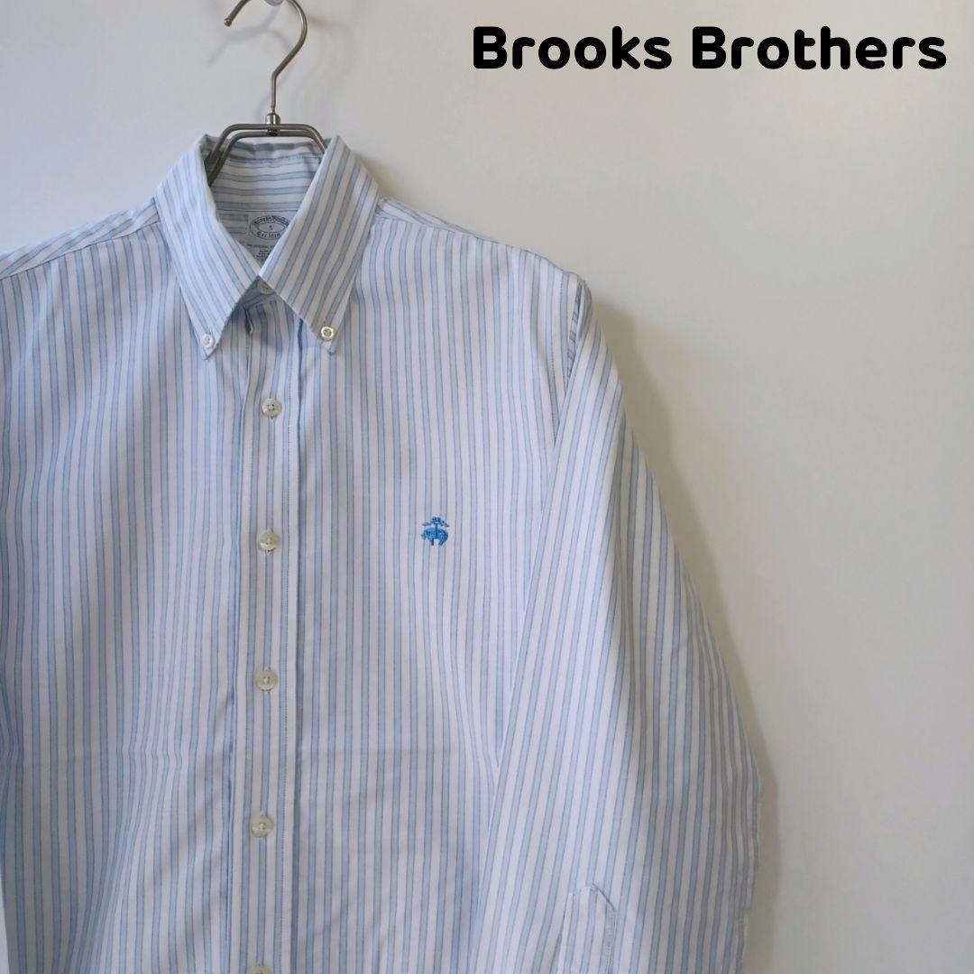 Brooks Brothers ブルグッズブラザーズ ストライプ 半袖シャツL ストレッチコットン シアサッカーストライプ ショートスリーブ