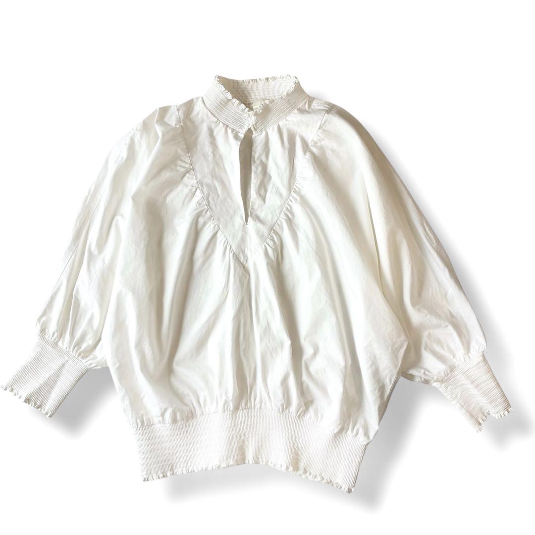 美品 maje マージュ バルーン スカラップ ギャザートップス レディース S