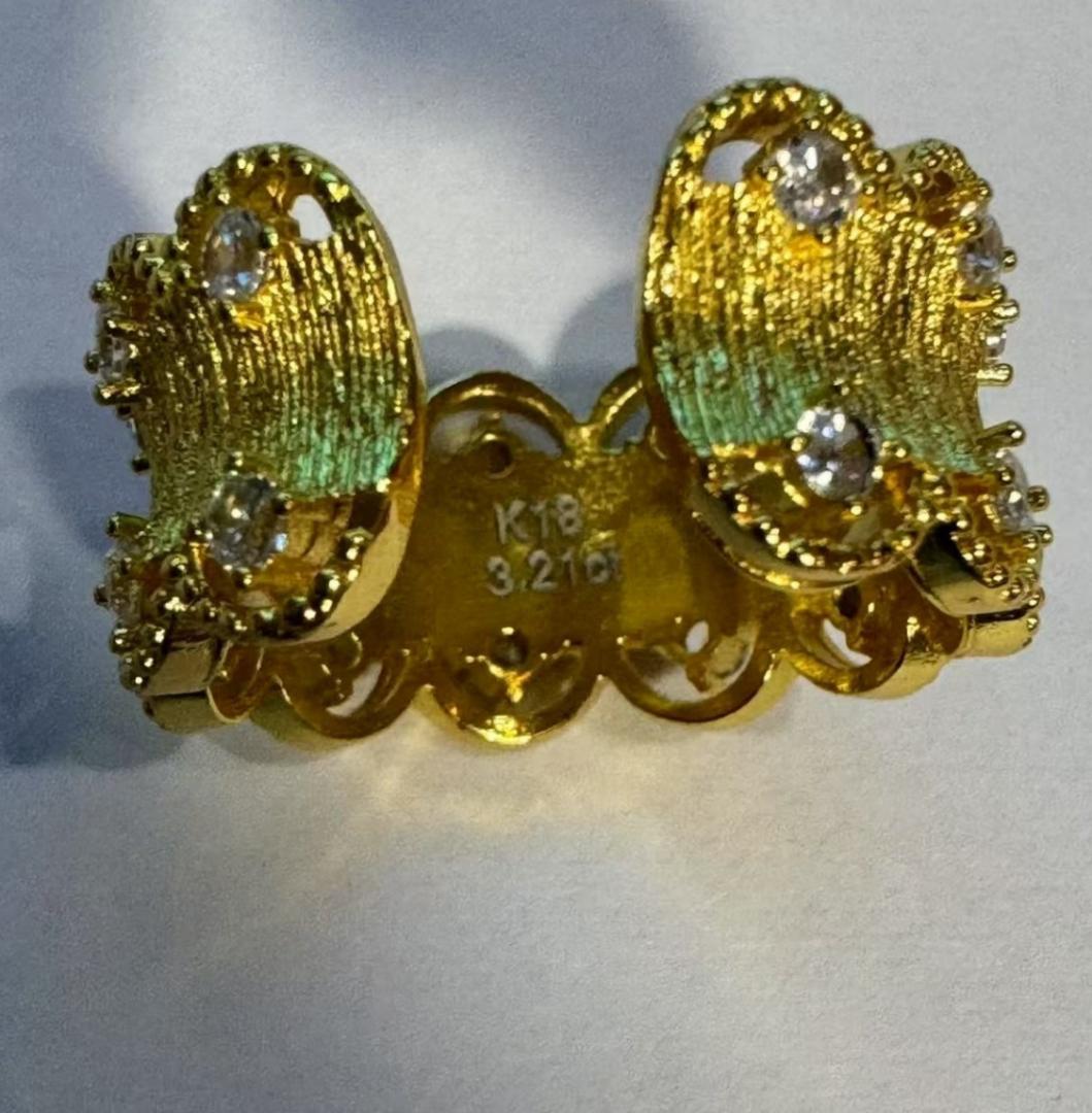遺品整理 金 K18 3.21ct 刻印 ダイヤモンド ゴールド リング