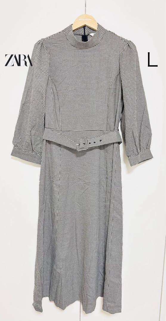 ZARA千鳥格子柄ワンピースXS ZARA 千鳥格子ワンピース 新品未使用 - メルカリ