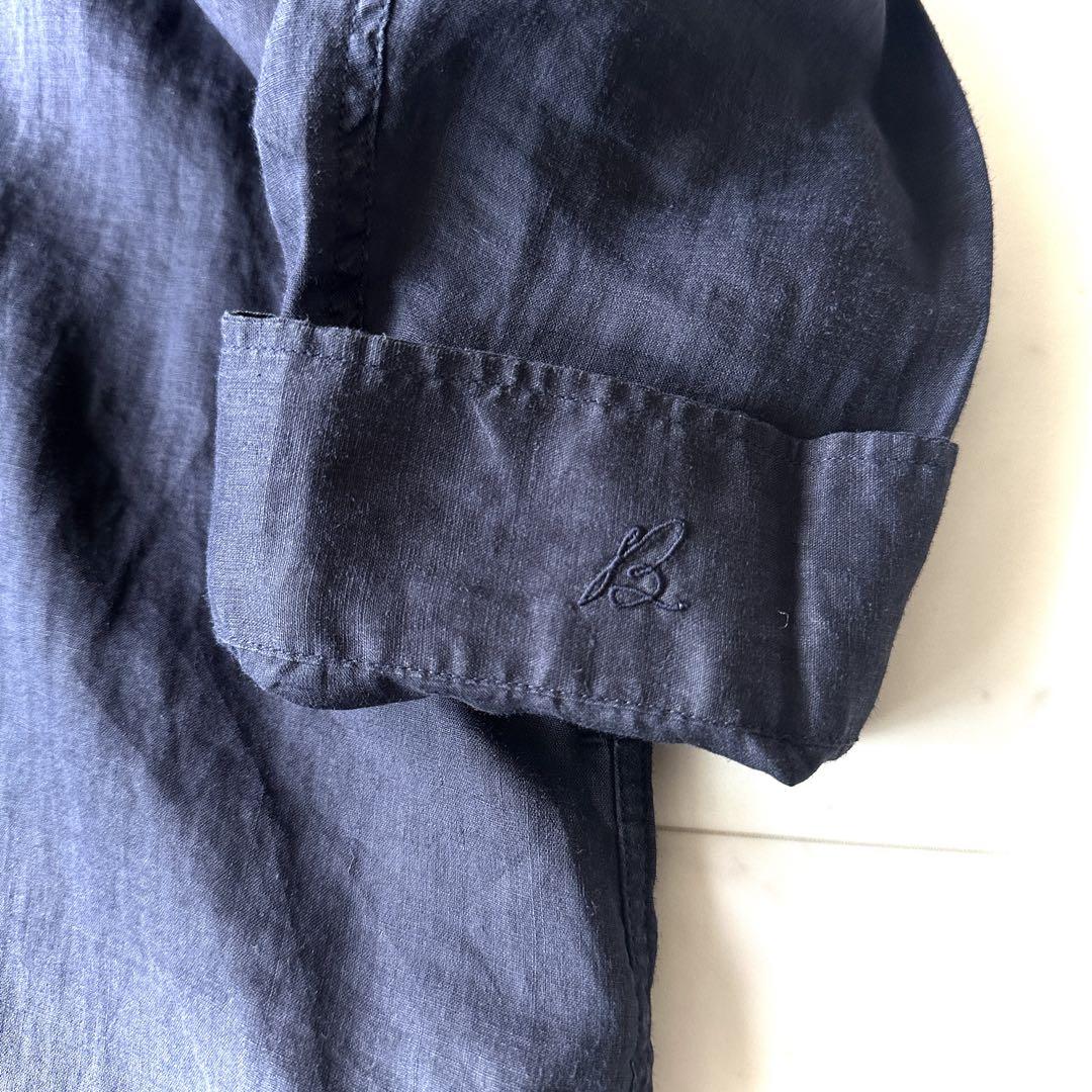 極美品 マディソンブルー HAMPTON LONG SHIRT リネンシャツ 紺