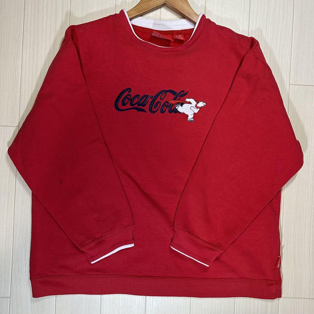 CocaCola コカコーラ キャラクター 企業 ロゴ刺繍 スウェットトレーナー