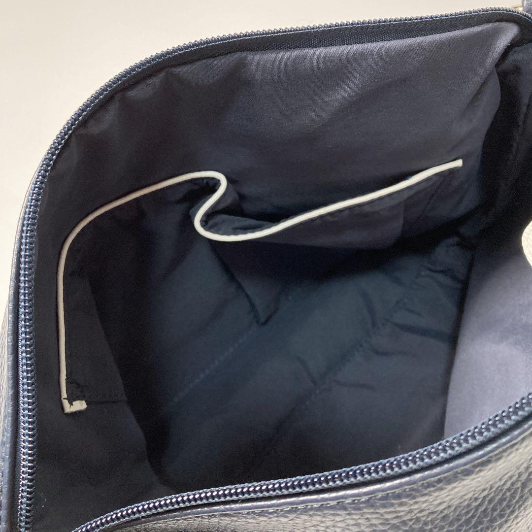 美品 Kitamura キタムラ ショルダーバッグ 2way ポーチ付き シボ