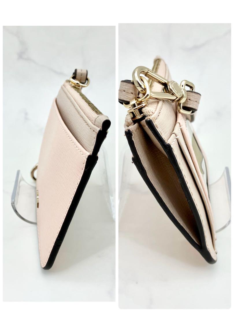 【新品】FURLA カードケース ピンク キーリング　ストラップ付き レザー